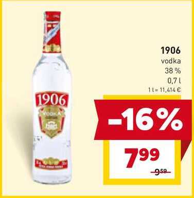 1906 vodka 38% 0,7l