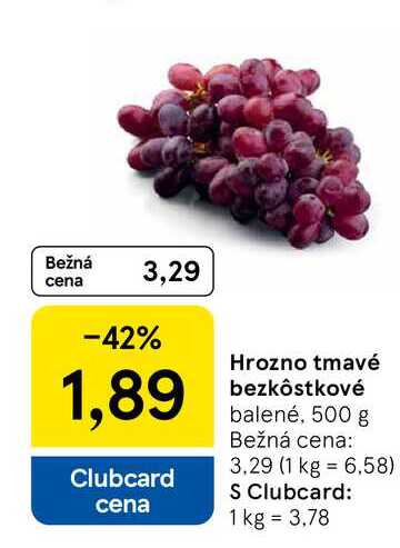 Hrozno tmavé bezkôstkové balené, 500 g