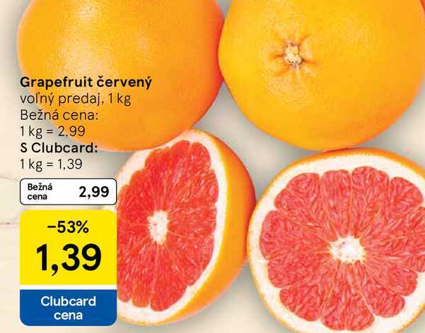 Grapefruit červený voľný predaj, 1 kg 