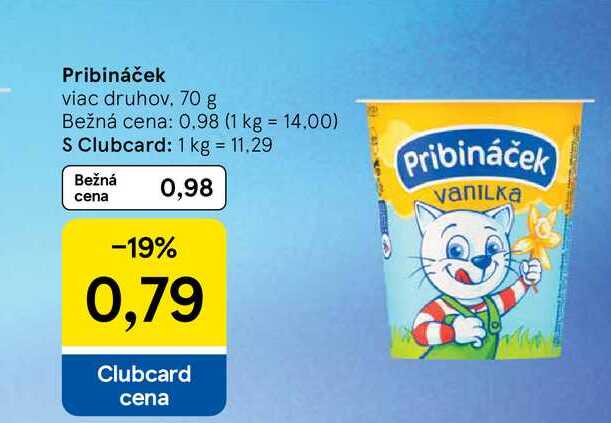 Pribináček viac druhov 70 g