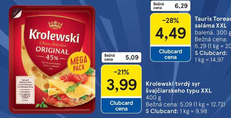 Krolewski tvrdý syr švajčiarskeho typu XXL 400 g