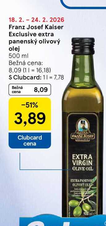 Franz Josef Kaiser Exclusive extra panenský olivový olej 500 ml