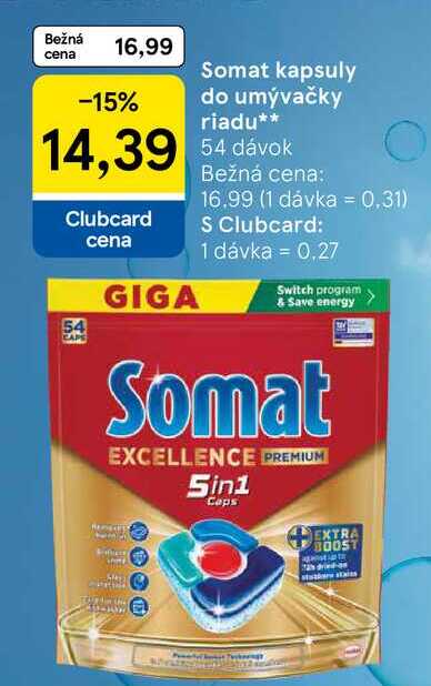 Somat kapsuly do umývačky riadu 54 dávok