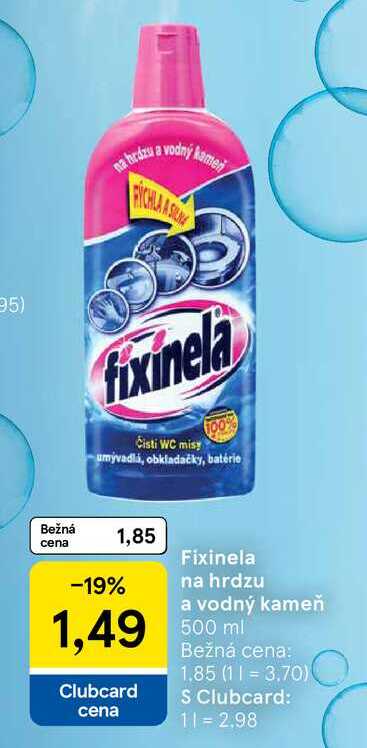 Fixinela na hrdzu a vodný kameň 500 ml 