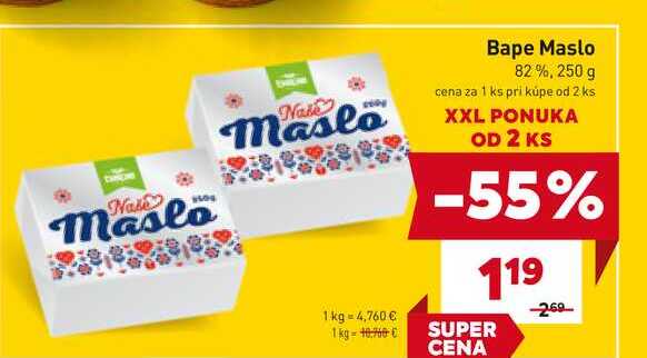 Bape Maslo 82%, 250 g 