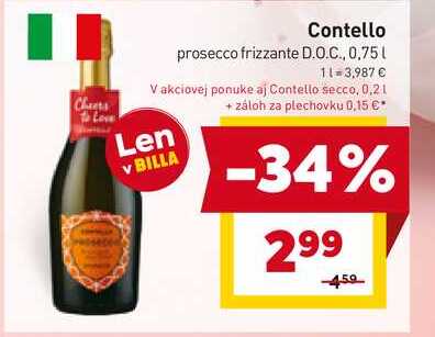 Contello prosecco frizzante D.O.C., 0,75 l
