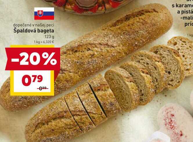 Špaldová bageta 123 g