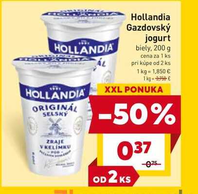 Hollandia Gazdovský jogurt biely, 200 g 
