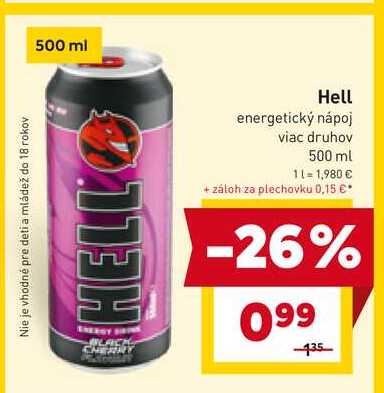HELL energetický nápoj viac druhov 500 ml