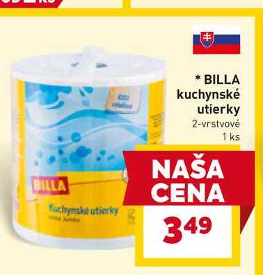 BILLA kuchynské utierky 2-vrstvové 1 ks