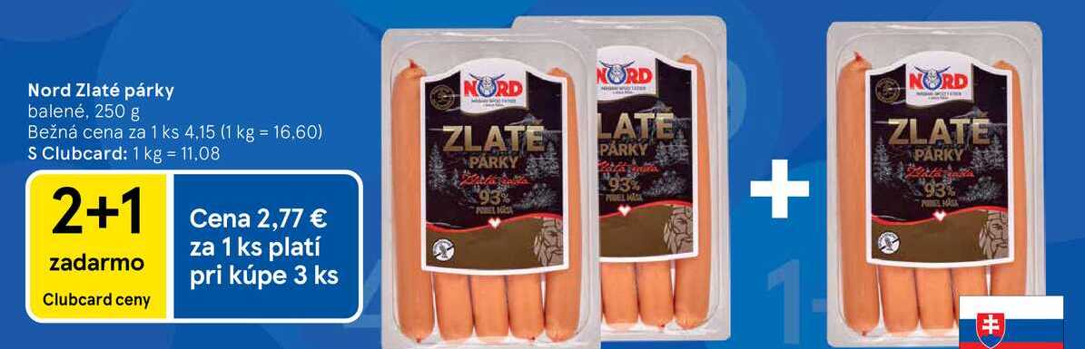 Nord Zlaté párky balené, 250 g 