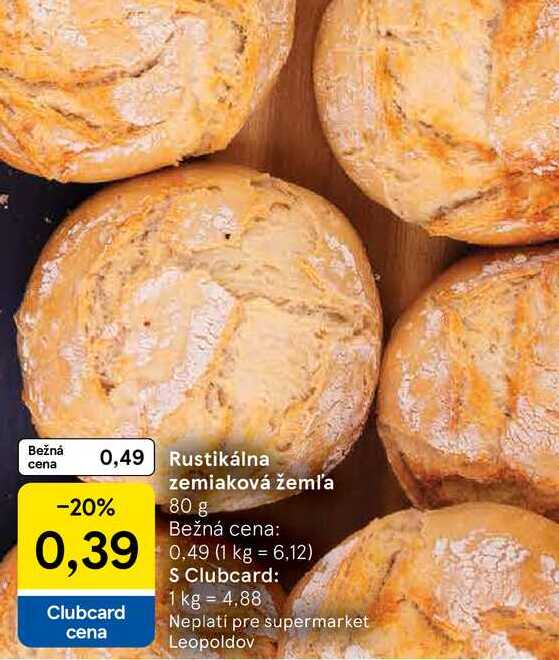 Rustikálna zemiaková žemľa 80 g 