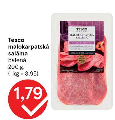 Tesco malokarpatská saláma balená, 200 g