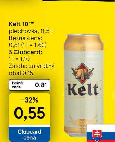Kelt 10° plechovka, 0.5l