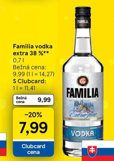 Familia vodka extra 38 % 0,7l