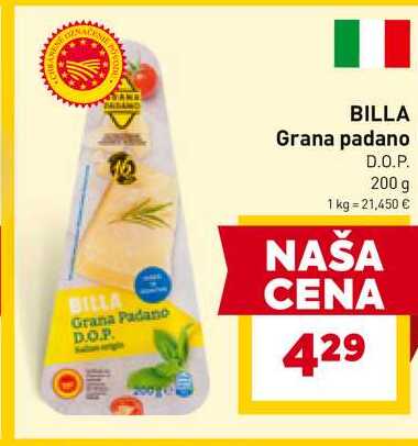 BILLA Grana padano D.O.P. 200 g 