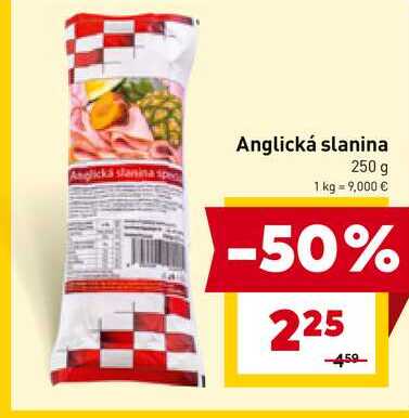 Anglická slanina 250 g