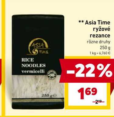 Asia Time ryžové rezance rôzne druhy 250 g 