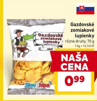 Gazdovské lupienky zemiakové lupienky rôzne druhy, 70 g
