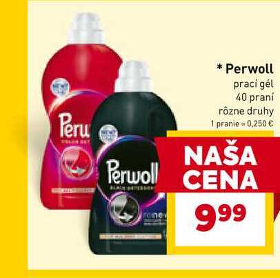 Perwoll prací gél 40 praní rôzne druhy 