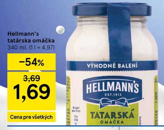 Hellmann's Tatárska omáčka 340 ml