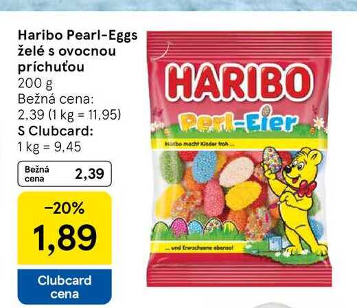 Haribo Pearl-Eggs želé s ovocnou príchuťou 200 g
