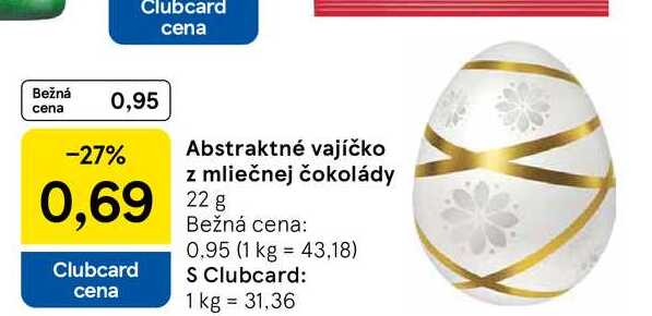 Abstraktné vajíčko z mliečnej čokolády 22 g