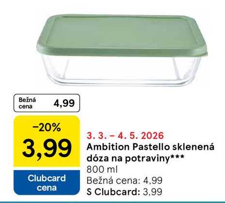 Ambition Pastello sklenená dóza na potraviny 800 ml