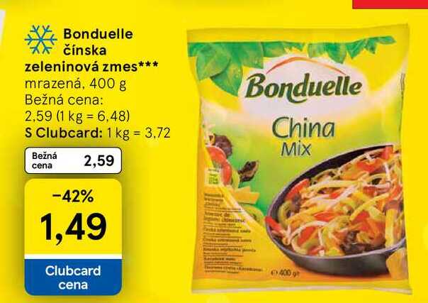 Bonduelle čínska zeleninová zmes mrazená, 400 g 