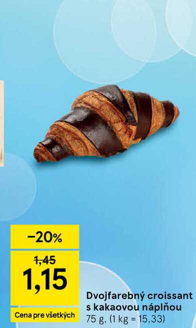 Dvojfarebný croissant s kakaovou náplňou 75 g