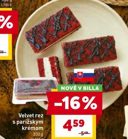 Velvet rez s parížskym krémom 330 g 