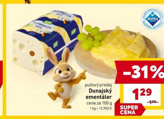 Dunajský ementáler cena za 100 g 