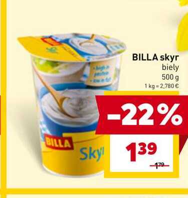 BILLA skyr biely 500 g