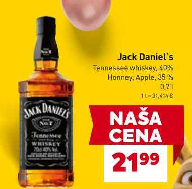 Jack Daniel's Tennessee whiskey, 40% 0,7l