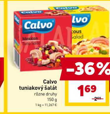 Calvo tuniakový šalát rôzne druhy 150 g 