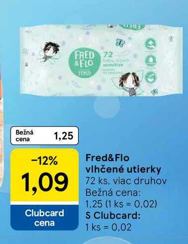Fred&Flo vlhčené utierky 72 ks, viac druhov 