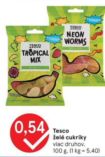 Tesco želé cukríky viac druhov 100 g