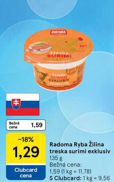Radoma Ryba Žilina treska surimi exklusiv 135 g