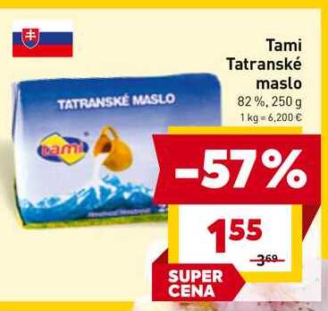 Tami Tatranské maslo 82% 250 g