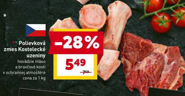 Polievková zmes Kostelecké uzeniny hovädzie mäso a bravčové kosti 1 kg