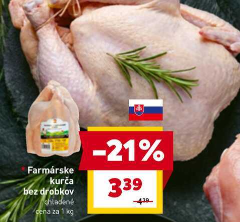 Farmárske kurča bez drobkov chladené cena za 1 kg 