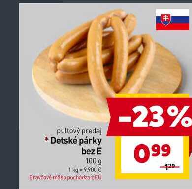 Detské párky bez E 100 g