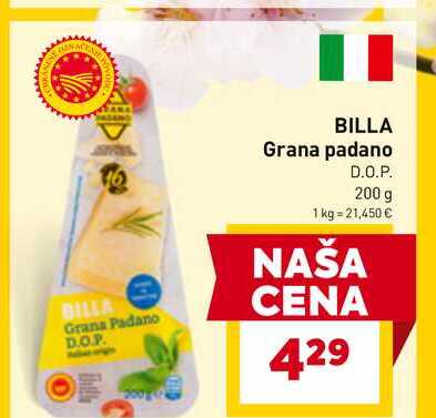 BILLA Grana padano D.O.P. 200 g 