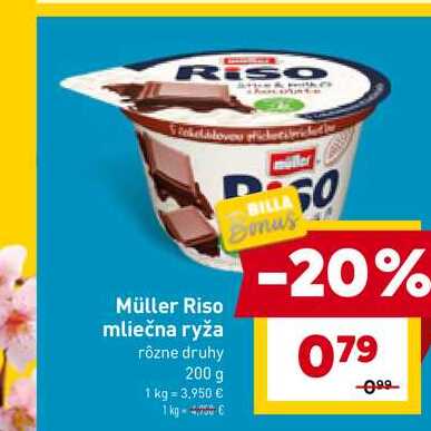 Müller Riso mliečna ryža rôzne druhy 200 g 
