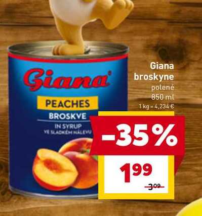 Giana broskyne polené 850 ml 