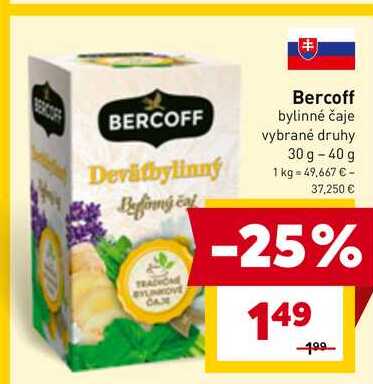 Bercoff bylinné čaje vybrané druhy 30 g-40 g