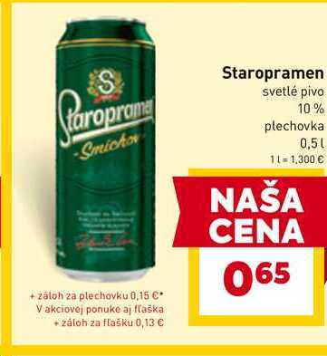 Staropramen svetlé pivo 10% plechovka 0,5 l