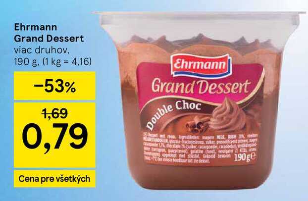 Ehrmann Grand Dessert viac druhov 190 g
