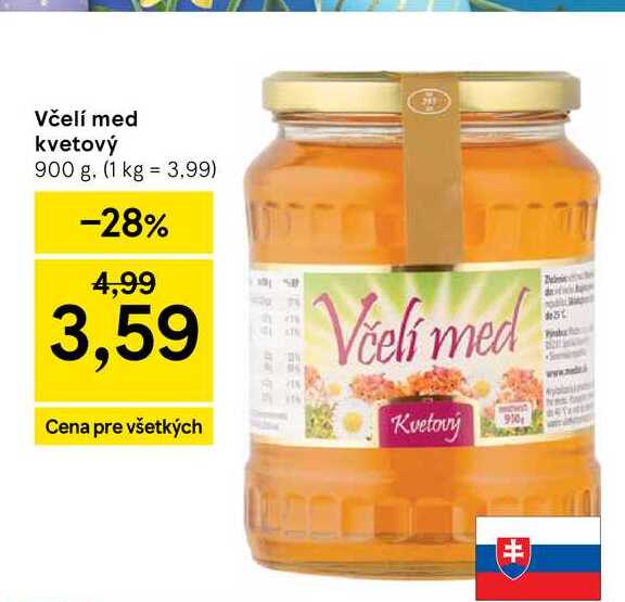 Včelí med kvetový 900 g