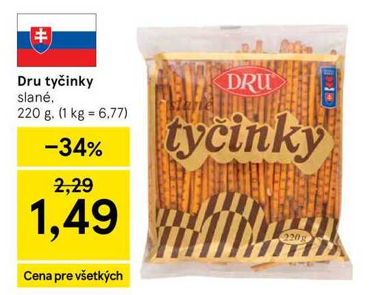 Dru tyčinky slané, 220 g